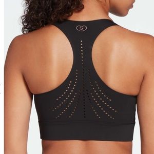 CALIA Sculpt Perforated Long Line Sports Bra Size Large in Black